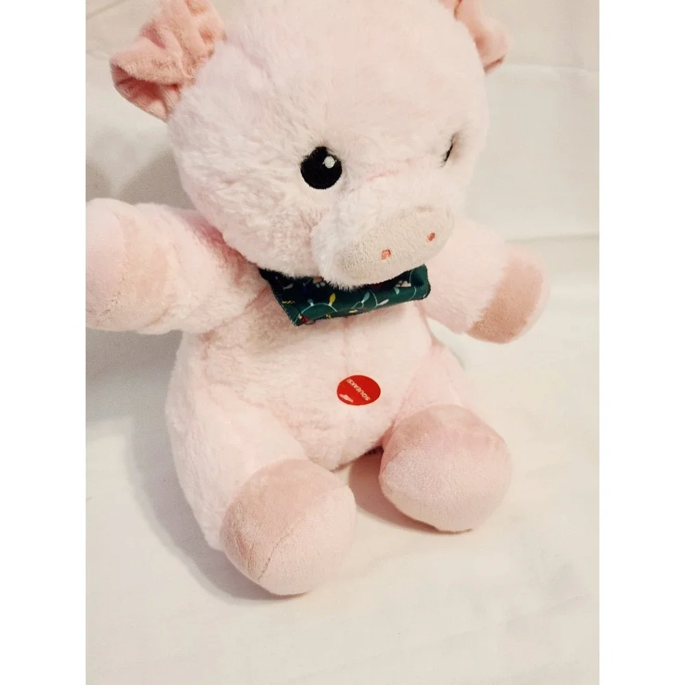 Petsmart Pink Pig Plush Wish Squeaker Xmas Bandana Farm Stuffed Animal Toy